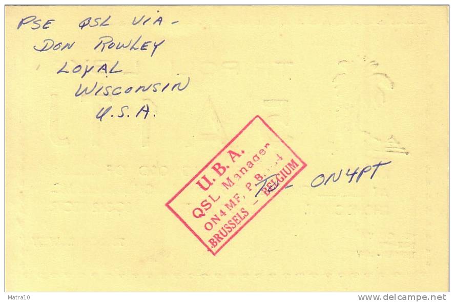 CARTE QSL CARD 1953 LIBYA LYBIE 5A-1 TRIPOLI LIBIA PALMTREE PALMIER OASIS PALMA - Árboles