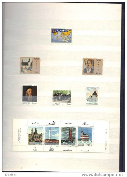 FINLANDE/ALAND années 1990 ** dans un classeur officiel des Postes pour la promotion du timbre