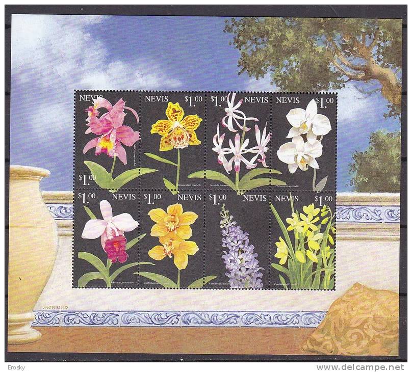 B1814 - NEVIS Yv N°1241/48 ** FLEURS ( Registered Shipment Only ) - St.Kitts And Nevis ( 1983-...)