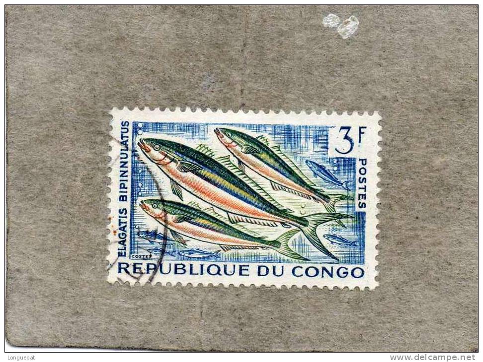 CONGO : Poisson : Elagastis Bipinnulatus (coureur Arc-en- Ciel, Ou Saumon D'Hawwai) - Oblitérés