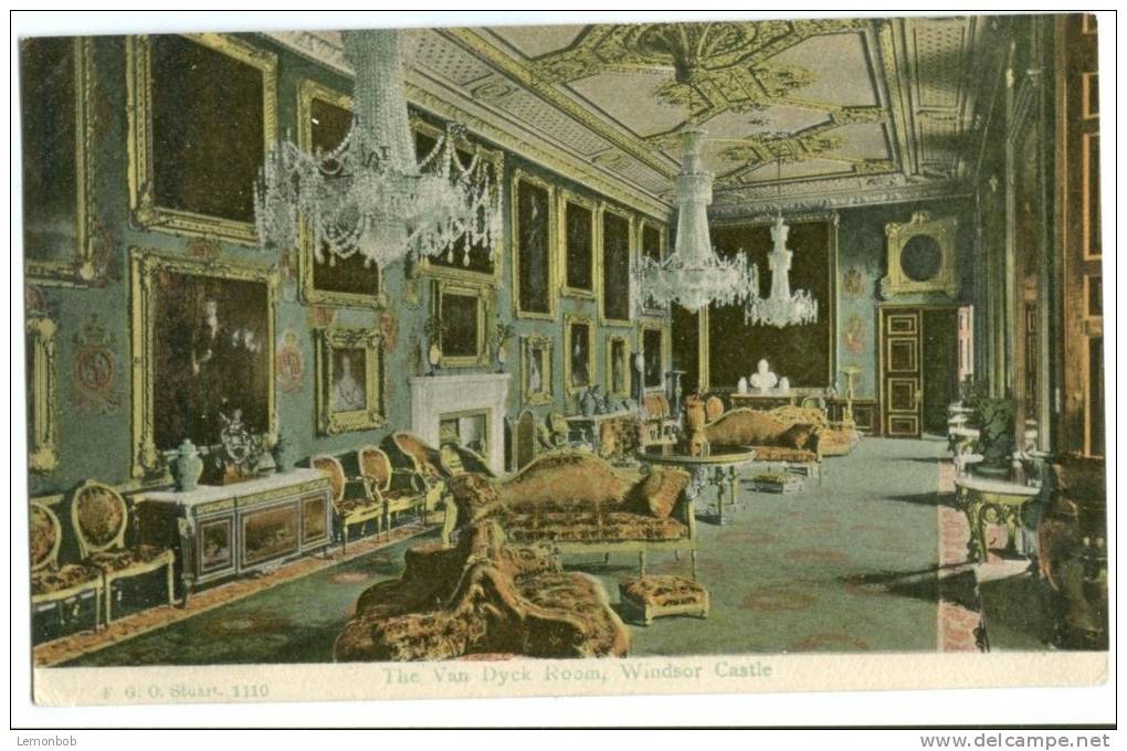 UK, United Kingdom, The Van Dyck Room, Windsor Castle, Early 1900s Unused Postcard [P7636] - Windsor Castle