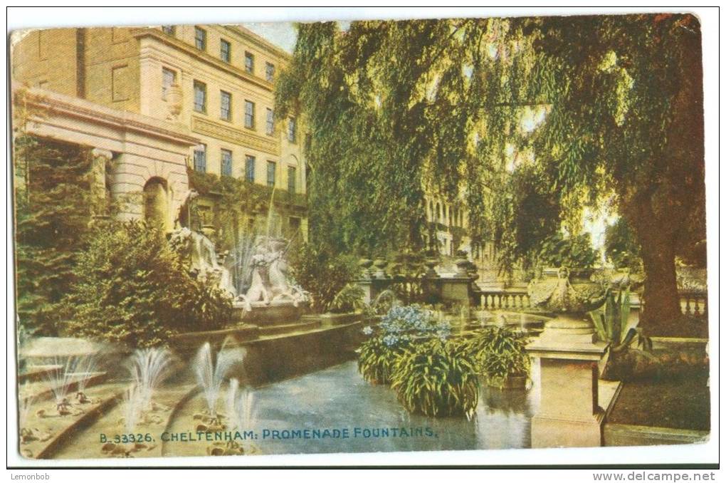UK, United Kingdom, Cheltenham, Promenade Fountains, Early 1900s Used Postcard [P7647] - Cheltenham
