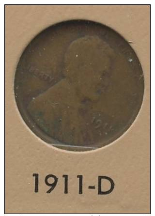 US 1 Cent 1911D Lincoln Wheat - 1909-1958: Lincoln, Wheat Ears Reverse