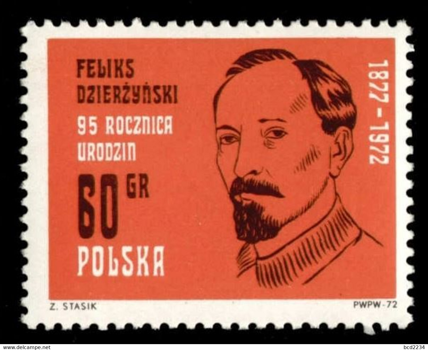 POLAND 1972 95TH BIRTH ANNIV OF FELIKS DZIERZYNSKI NHM Russia Communist Revolutionary Founder Of Bolshevik Secret Police - Politie En Rijkswacht