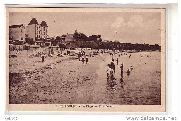 56 LE POULDU - La Plage - The Beach - Animé Baigneurs Hotel Des Bains - édition Huchet Quimperlé Cliché Peu Courant - Le Pouldu