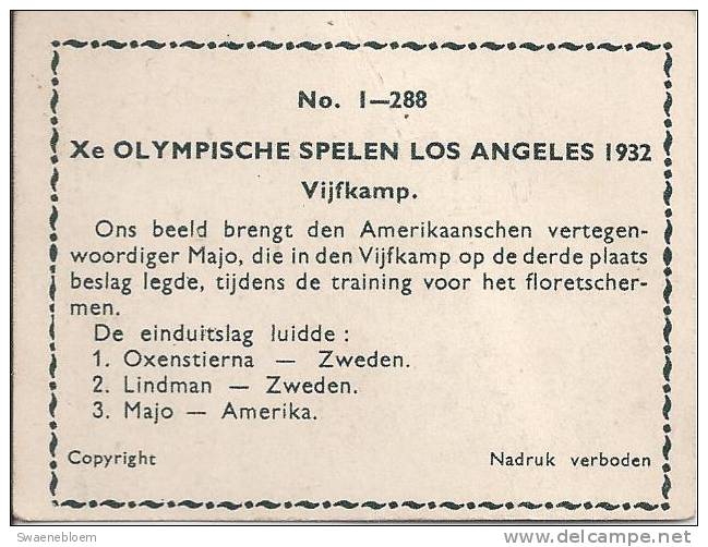 Olympische Spelen Los Angeles 1932. Vijfkamp, Floretschermen, Majo - Jeux Olympiques - Olympics Games - Stadion - Andere & Zonder Classificatie