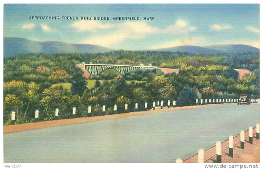 GREENFIELD - Mass. - Approachinf French King Bridge (Pub. By Barrett &amp; Bakker, Greenfield, 64811) - Autres & Non Classés