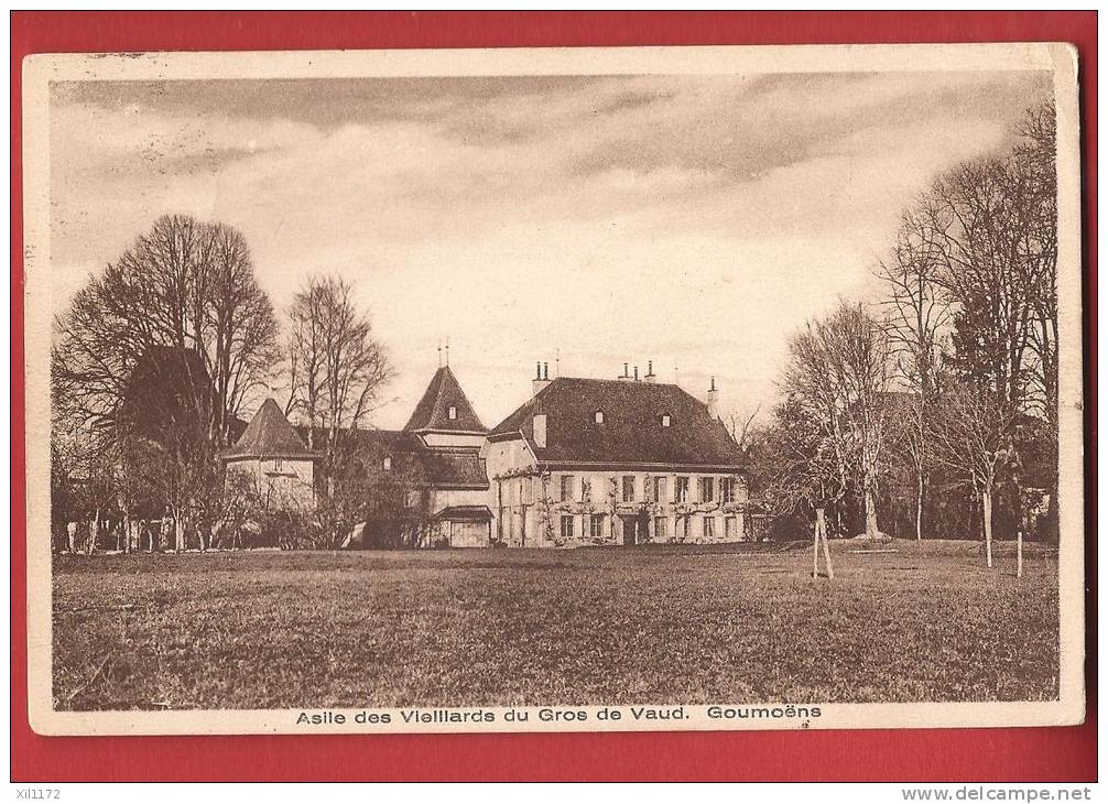 B1279 Asile Des Vieillards Du Gros De Vaud Goumoëns Près D'Echallens.Cachet 1927,Carte-Photo Sepia - Goumoëns