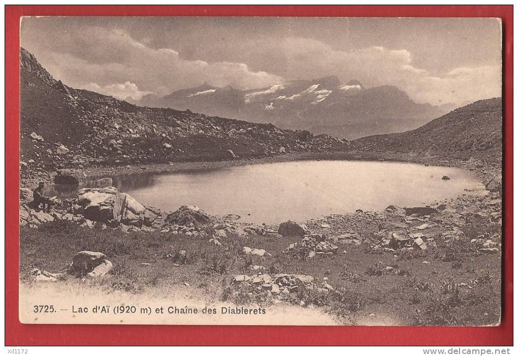 B1283 Lac D'Aï Et Diablerets. Alpiniste Au Premier Plan. Non Circulé. Phototypie 3725 - Premier