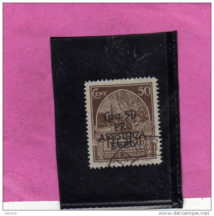 EGEO 1943  PRO ASSISTENZA EGEO  50 + 50C TIMBRATO - Egeo (Occup. Tedesca)