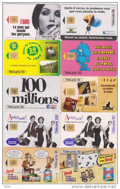 Lot De 56 Télécartes Différentes France 1996  6 Scan - 1995