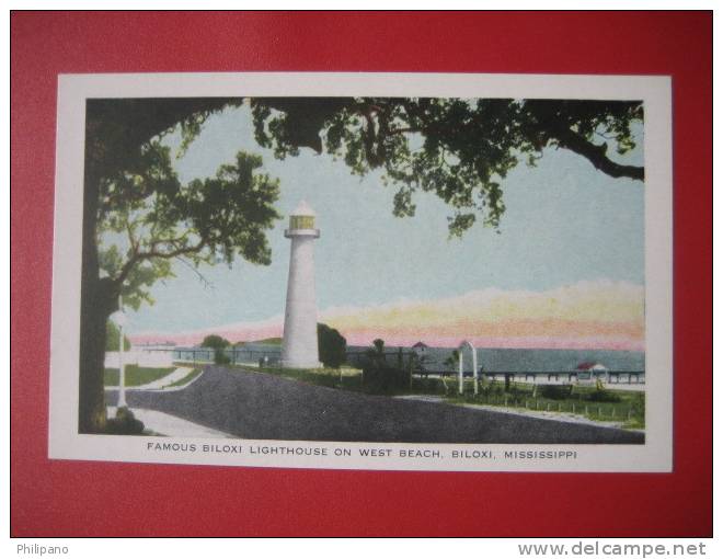 Biloxi Ms  Lighthouse On West Beach Vintage Wbl--   ----   Ref   324 - Autres & Non Classés