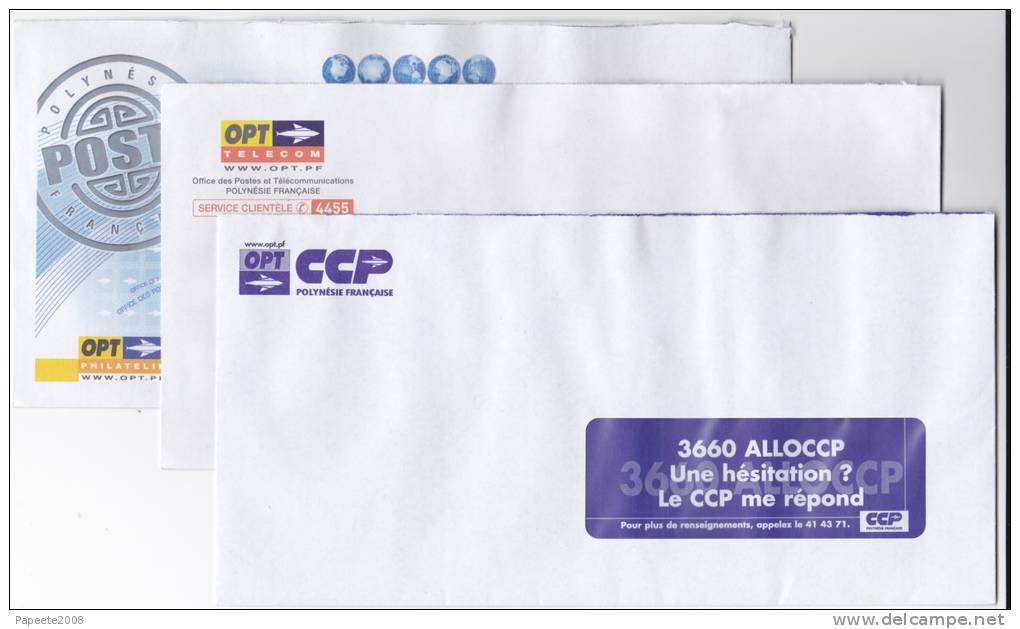 Polynésie Française / Tahiti - 3 Enveloppes De L´OPT / Papeete 2011 - Lettres & Documents