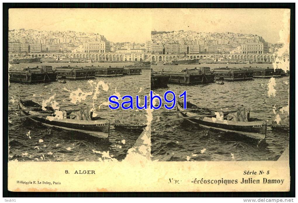 Algérie -  Alger - Le Port- Vues Stéréoscopiques Julien Damoy   -  Réf :  20453 - Cartes Stéréoscopiques