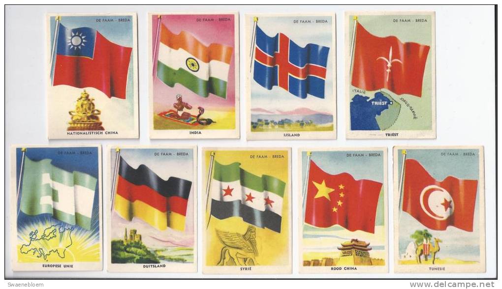 Vlaggen Serie Van Faam Pepermunt-rollen, India, Nationalistisch China, Rood China, Triëst, Tunesië, IJsland, Syrië, - Andere & Zonder Classificatie