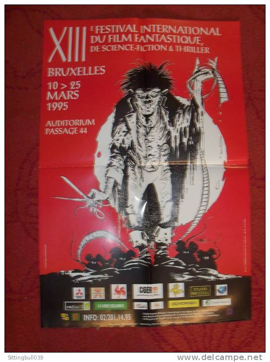 VANCE William. Affiche Du 13e Festival International Du Film Fantastique, De SF Et Thriller. Bruxelles 1995 - Plakate & Offsets