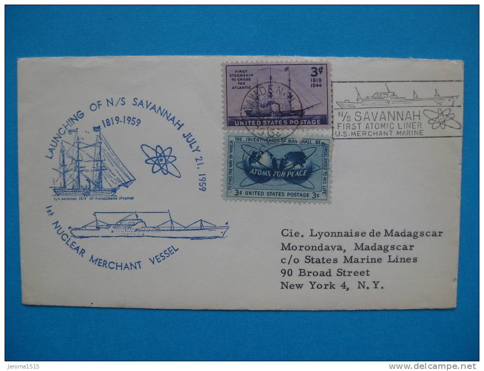 FDC:  Atoms For Peace And First Steamship To Cross The Atlantic  1963 - 1951-1960