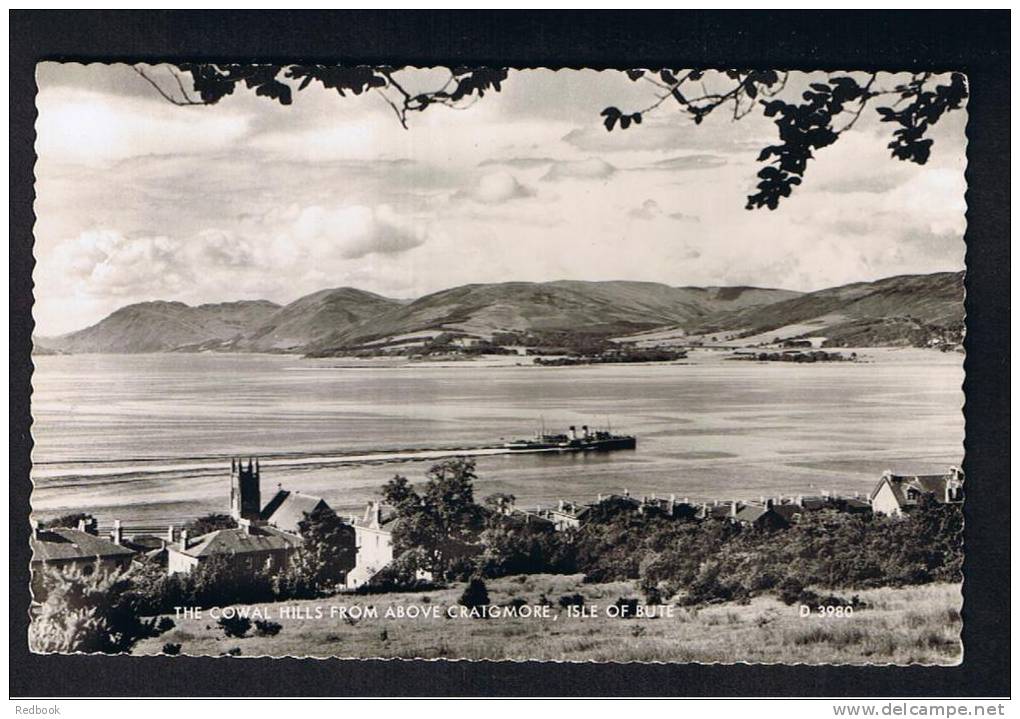 RB 782 - Real Photo Postcard -  Paddlesteamer &amp; The Cowal Hills From Above Graigmore Isle Of Bute Scotland - Bute