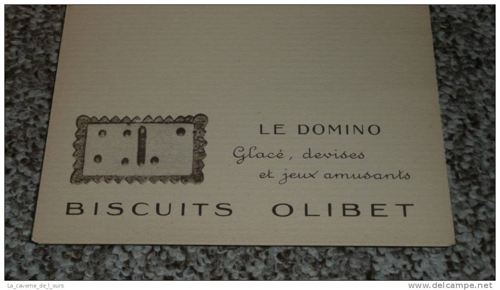 Rare Ancien Menu Vierge Début XXe, Biscuits OLIBET, Le DOMINO, Argenton-sur-Creuse - Menus