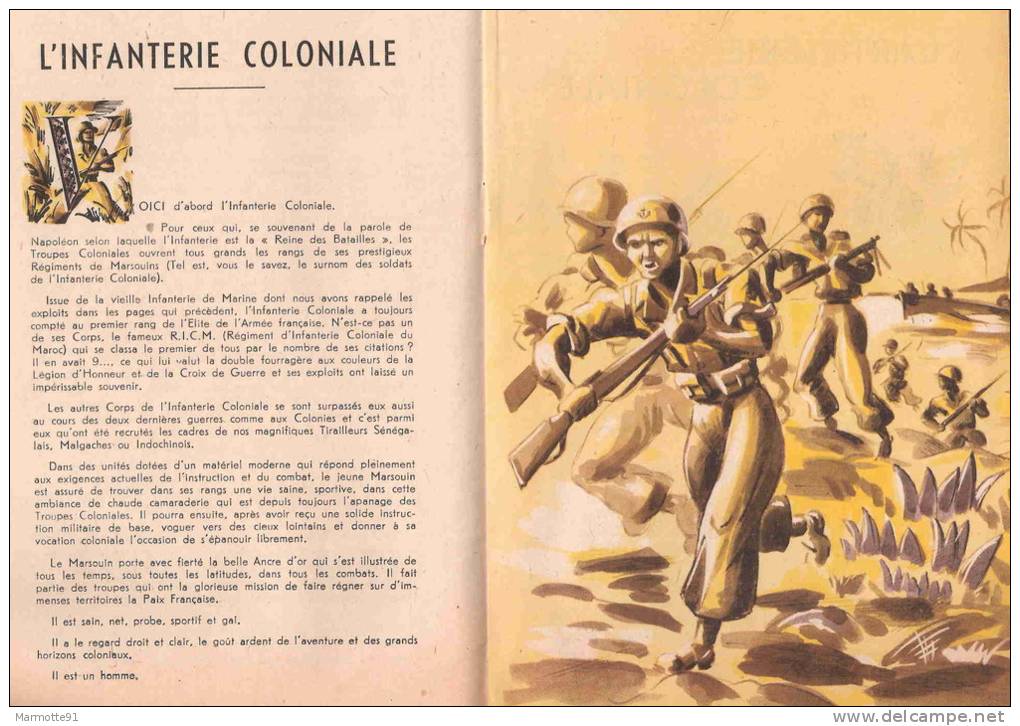 PROPAGANDE RECRUTEMENT SOUS SIGNE ANCRE MARINE TROUPE COLONIALE SPECIALITE ARME SERVICE - Documents