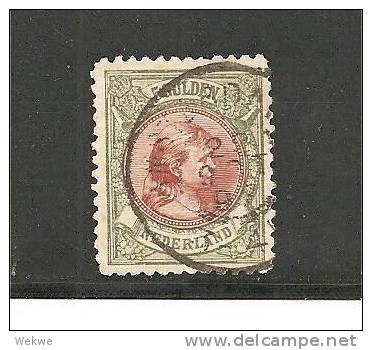 NlMi.Nr.048B/ Wilhelmina  1896   5 Gulden O - Gebraucht