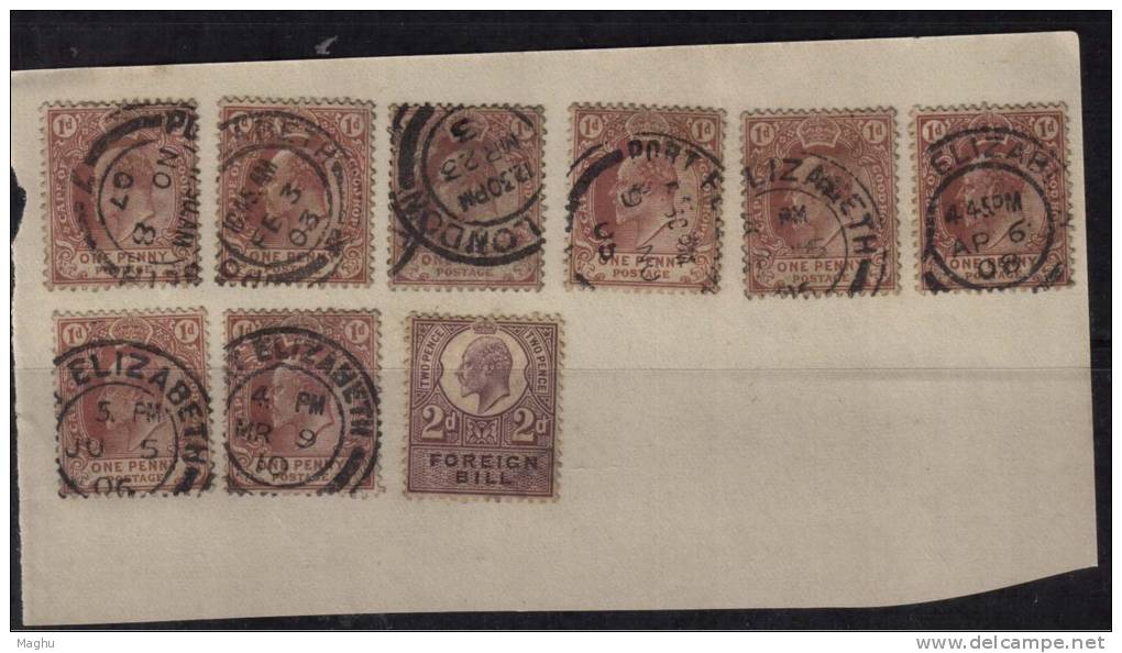 Great Britain Used One Penny Colour Varities, Postmarks, Postmark, Edward 1912...?. - Gebruikt