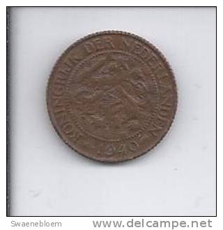 Munten - Nederland - 1 Cent Van 1940 - Koningrijk Der Nederlanden. - Netherlands - Coins Pay-Bas - Hollande. 2 Scans - 1 Cent