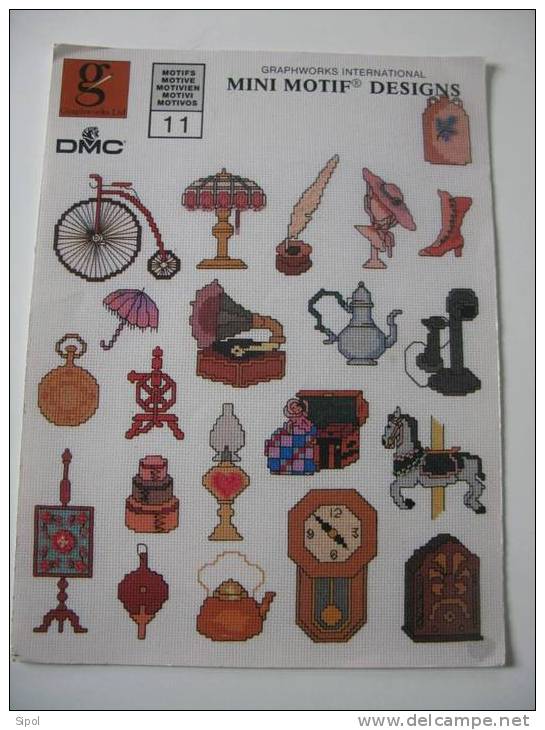 Mini Motif Designs D.M.C N°11 Double Page Cartonnée BE  22 X 30 Cm - Stickarbeiten