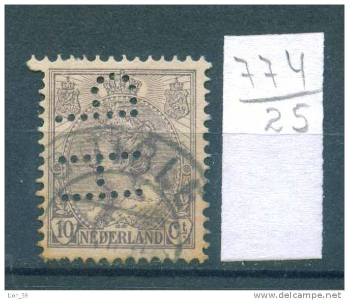 25K774 // - H P  - Perfin Perfores Perforiert Perforadas Netherlands Nederland Pays-Bas Paesi Bassi Niederlande - Perfin