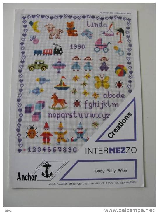 Intermezzo  Grille De Point De Croix :  Baby  21 X 29 Cm TBE - Stickarbeiten