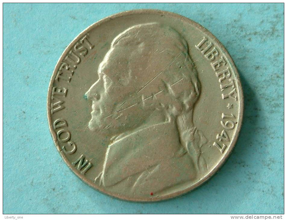 1947 D - FIVE CENTS / KM A192 ( Uncleaned Coin / For Grade, Please See Photo ) !! - 1938-…: Jefferson