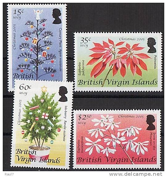 B.VIRGIN ISLANDS (Iles Vierges Brit) - Noêl 2005 Arbres Décorés - 4v  Neuf*** (MNH SET) - Iles Vièrges Britanniques