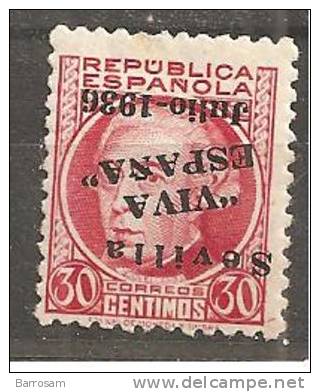 Spain1936:SEVILLE Inverted Overprint Ed.9hi Mh* - Republican Issues