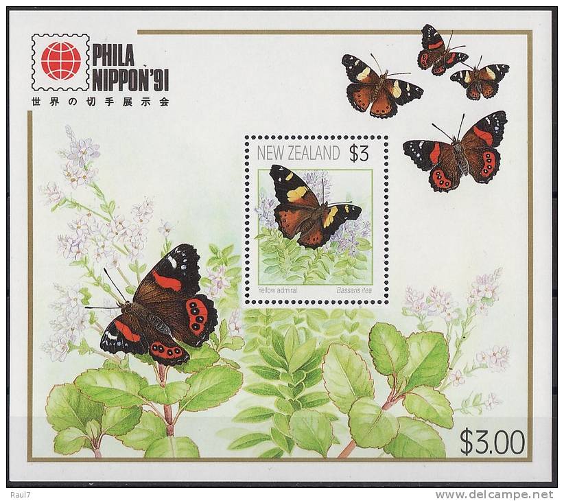 New Zealand - Papillon, Philanippon 1991- BF Neuf*** (MNH SHEET) - Blocks & Sheetlets