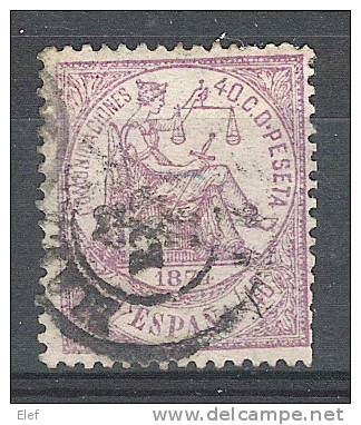 ESPANA, 1874 " Justicia " ,Yvert N° 146, 40 C Violet , Obl Cachet MALAGA, TB - Oblitérés