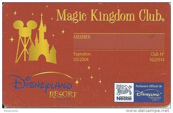 Frankreich: Member Card - Disneyland Resort Paris - Magic Kingdom Club - Sonstige & Ohne Zuordnung