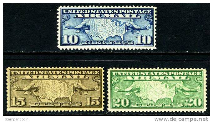 US C7-9 Mint Never Hinged Airmail Set From 1926-27 - 1b. 1918-1940 Unused