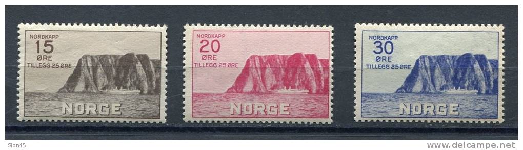 Norway 1930 Sc B1-3 MI 159-1 MNH/MvLH North Cape Issue Cv 200 Euro - Neufs