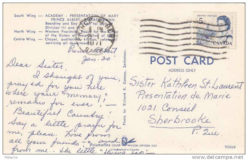 Prince Albert Saskatchewan Canada - Academy Presentation Of Mary - Stamp & Postmark 1971 - 2 Scans - Autres & Non Classés