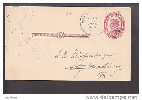 Postal Card - McKinley - 1912 - Juniata Valley National Bank Of Mifflintown, PA - 1901-20