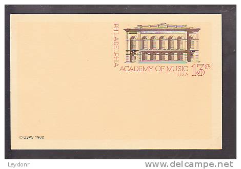 Postal Card - Philadelphia Academy Of Music 1982 - 1981-00