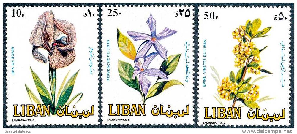 LEBANON 1984 FLOWERS  SC# 482-84 VF MNH - Lebanon