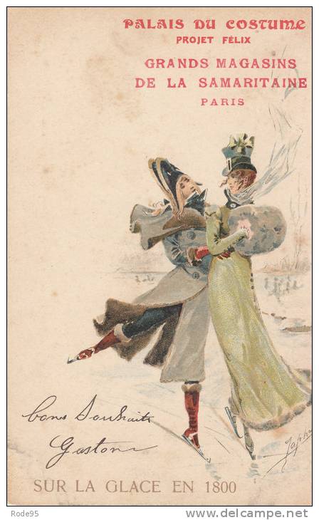 PUBLICITE PATINAGE SUR LA GLACE EN 1900 SAMARITAINE - Eiskunstlauf