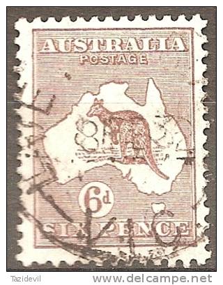 AUSTRALIA - Used 1929  6d  Kangaroo. Watermark 203  (small Mult).  Scott 96 - Oblitérés