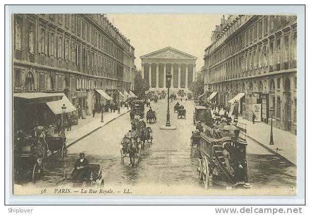 Paris - La Rue Royale - CPA état Collection - Transport Urbain En Surface