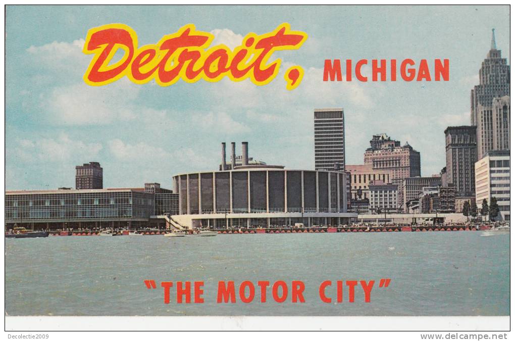 ZS9203 Detroit`s Civic Center And Skyline Used Good Shape - Detroit