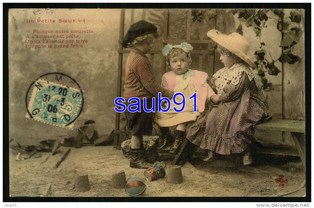 La Petite Soeur  N° 1  - Enfants - Seaux à Sable   -   Poème   - CPA De 1906  - Réf : 20303 - Sammlungen, Lose & Serien