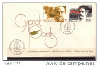 CYPRUS 1978.  Poets - FDC - Lettres & Documents