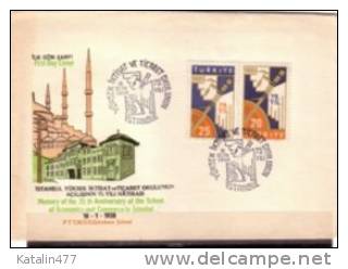 Turkey- 1958. 75th Anniv. Of The Commercial Highschool In Istanbul -  FDC - FDC