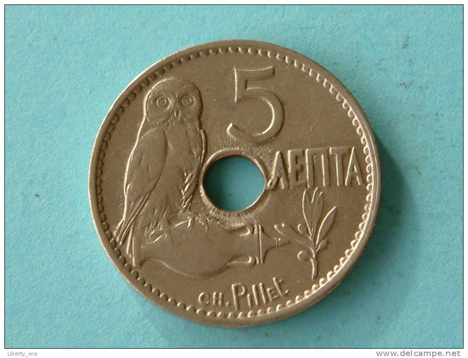 1912 - 5 LEPTA / KM 62 ( Uncleaned Coin / For Grade, Please See Photo ) !! - Grecia